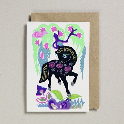 Riso Papercut Cards (Pack de 6) Iron on Pony