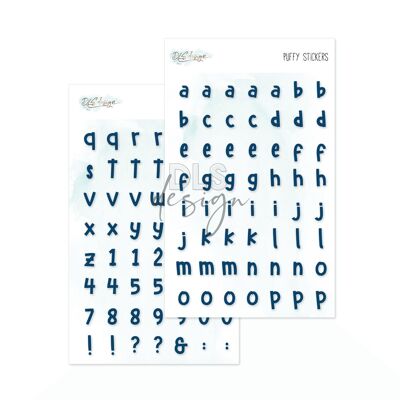 Puffy Stickers Alphabet Essentials Colton Navy