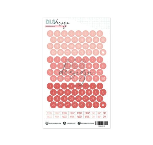 Date Stickers Coral