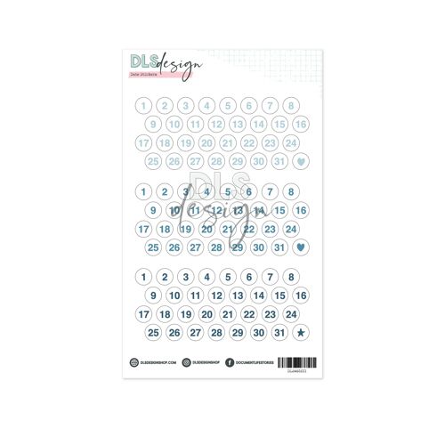 Date Stickers Blue