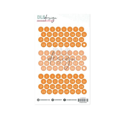 Date Stickers Diap Papaya & Pastel Papaya