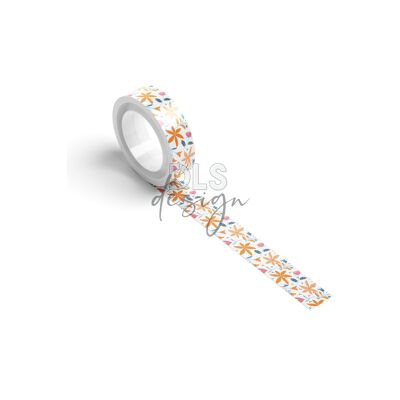 Washi Tape Fleurs Chaleureuses (15mm)