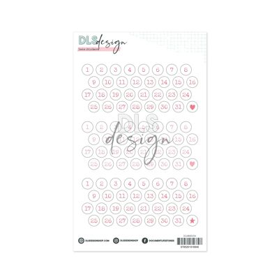 Date Stickers Pink & Hot Pink