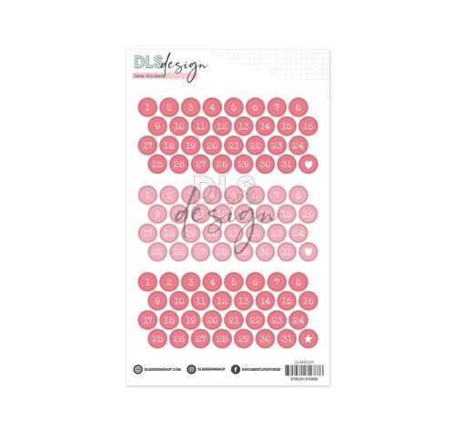 Date Stickers Diap Pink & Hot Pink