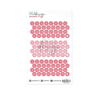 Date Stickers Diap Pink & Hot Pink