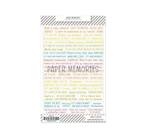 Vinyl Word Stickers Fall Memories ENG