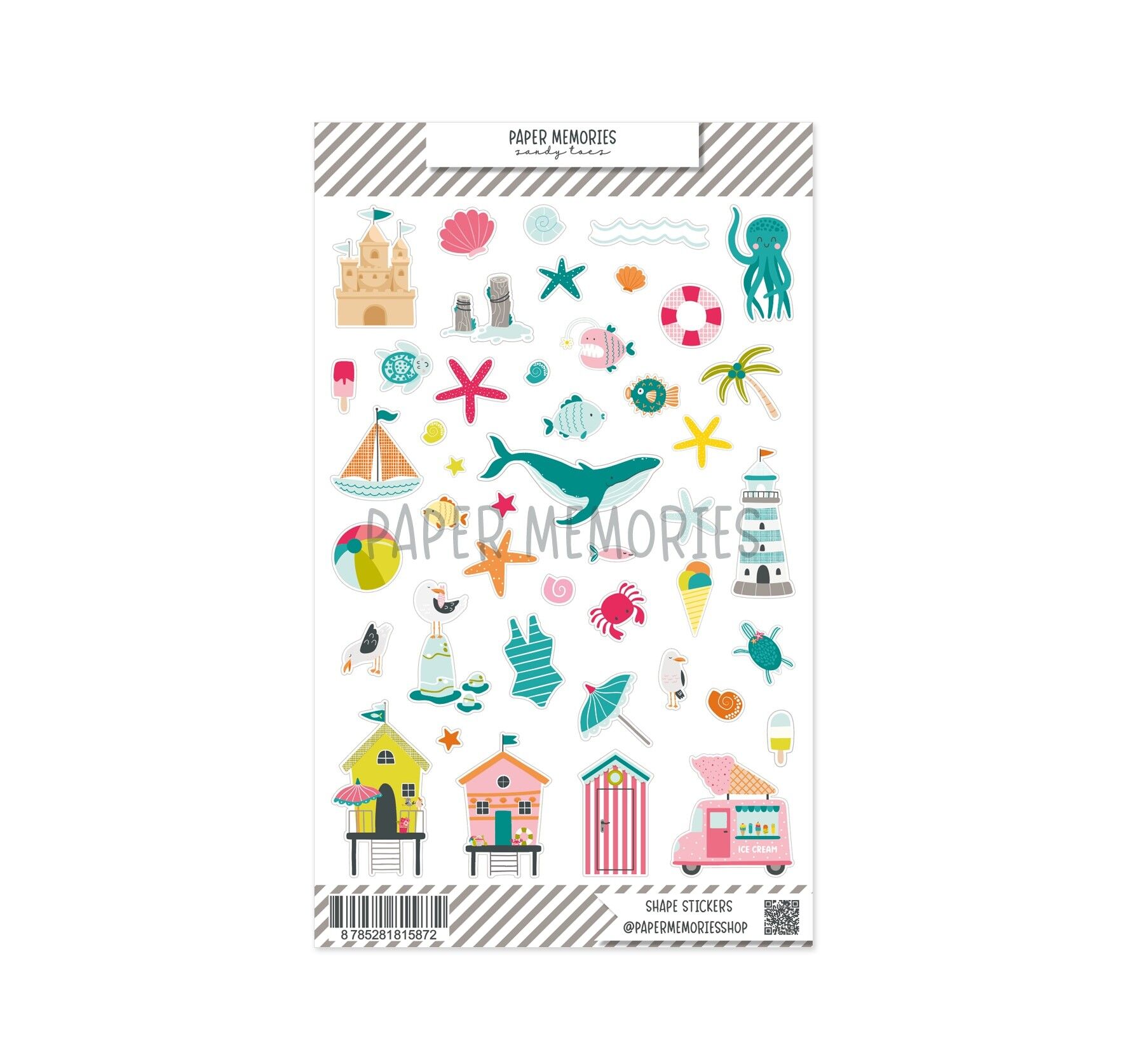 Clear Shape Stickers Summer Memories - Sandy Toes