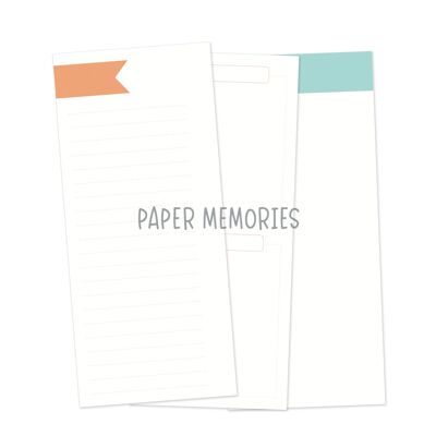 Life Story Insert 3x8" - Insertos básicos - Coral, Papaya y Sky Blue