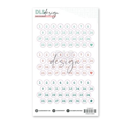 Date Stickers Inspire Mint, Coral Reef & Peacock