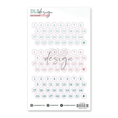 Date Stickers Inspire Mint, Coral Reef & Peacock