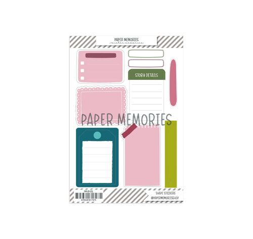 Writable Shape Stickers Winter Memories Basic