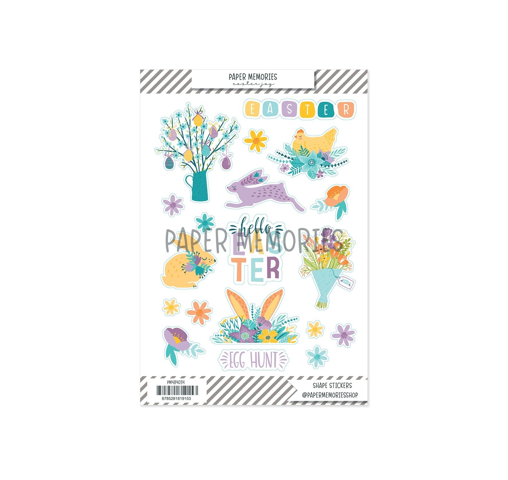 Autocollants Formes Souvenirs de Printemps Joie de Pâques