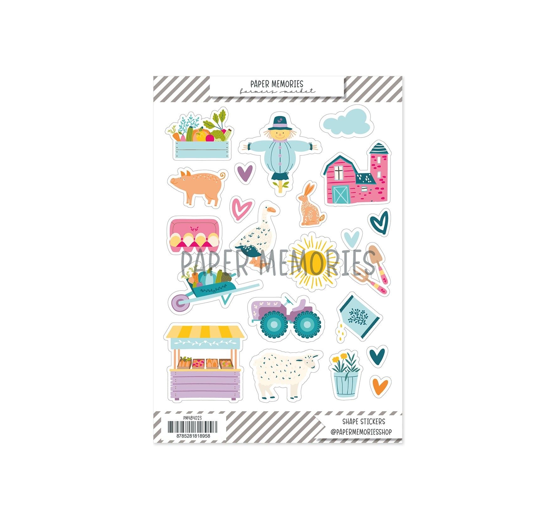 Autocollants de forme Spring Memories Farmers Market