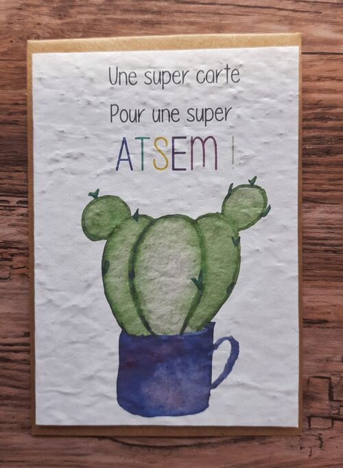 Carte à planter - Une super carte pour une super ATSEM !