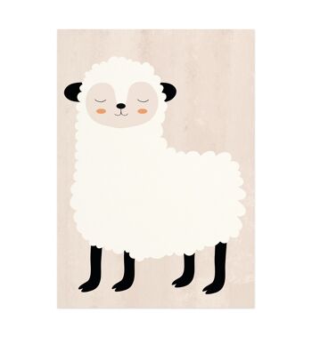 Wooly Sheep Pal, affiche pour enfants animaux, papier écologique et emballage 1