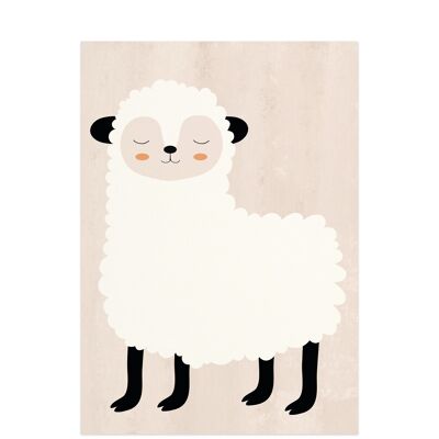 Wooly Sheep Pal, affiche pour enfants animaux, papier écologique et emballage