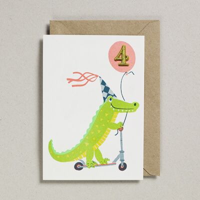 Konfetti-Haustierkarten (6er-Pack) – Alter 4, Krokodil