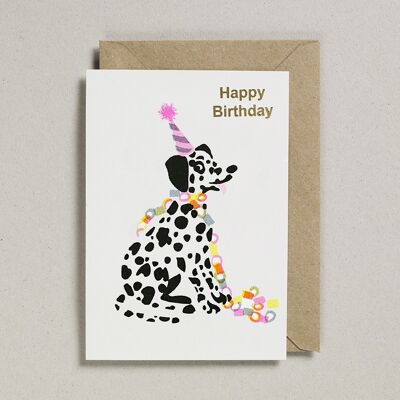 Tarjetas Confetti Pets (Pack de 6) - Happy Birthday Dalmatian