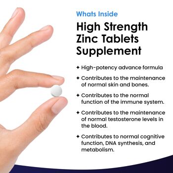 Comprimés de zinc 50 mg 365 suppléments de zinc végétaliens à haute résistance (approvisionnement de 6 mois) 2