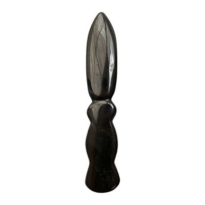 Cuchillo ritual de ágata negra, 15 cm