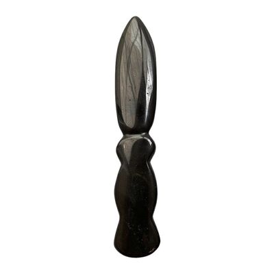 Ritualmesser aus schwarzem Achat, 15 cm
