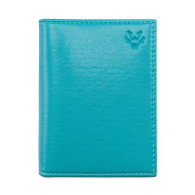 Bifold 6 Card Holder in Turquoise