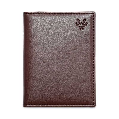 Bifold 6 Card Holder in Chestnut Brown