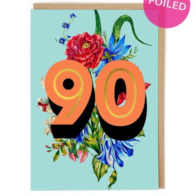 Tarjeta de la edad de los noventa