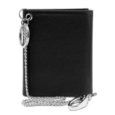 Trifold Wallet for Key Chain in Black