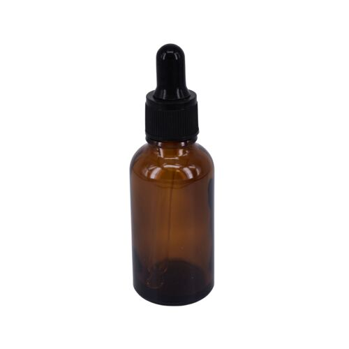 Nutley's 30ml Amber Glass Dropper Bottles: Choose Lid Colour - Black - 150