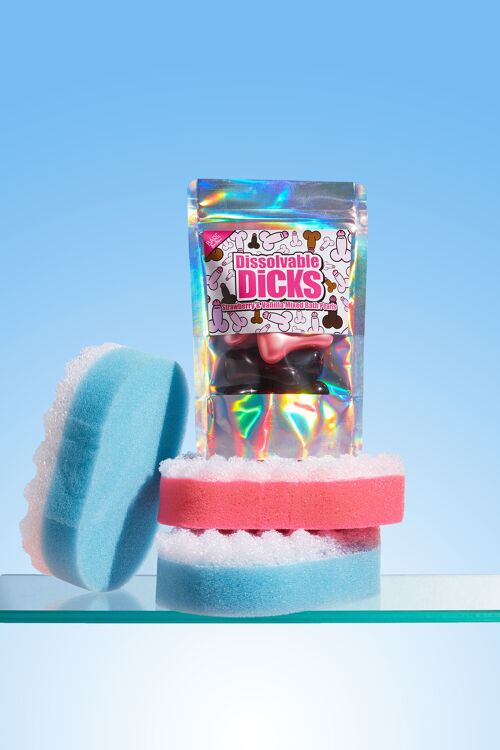 Dissolvable Dicks. Pack of 8 Jumbo Bath Pearls. Strawberry and Vanilla Scented. Rude Gift. Naughty Gifts.