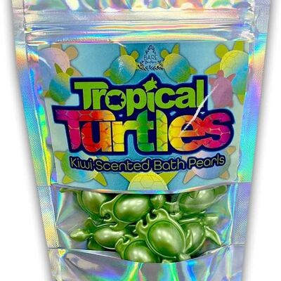 Tortues tropicales. 15 perles de bain en forme de tortue parfumées au kiwi. Cadeau rétro idéal. Cadeau sur le thème de la tortue.