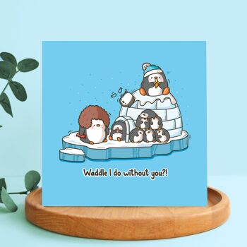 Carte Pingouin | Carte d’amitié d’amour | Carte de voeux 5