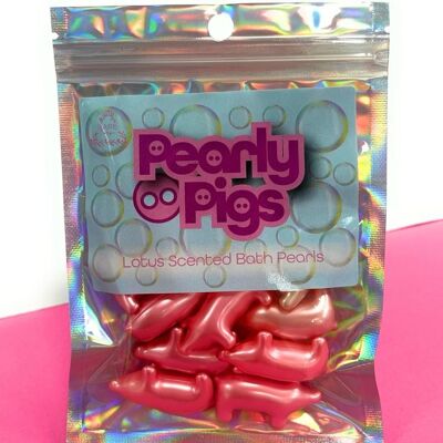 PERLE DA BAGNO - Pearly Pigs 10 perle da bagno a forma di maiale profumate al loto.