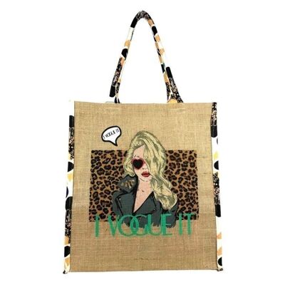 Large Synthetic Shopper Bag for Women "I Vogue It" - Sales