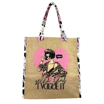 Grand sac cabas synthétique pour femme "I Vogue It" - Soldes 3