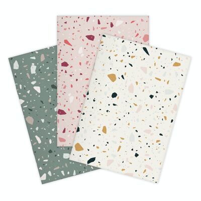 Set of 3 notebooks Terrazzo A5