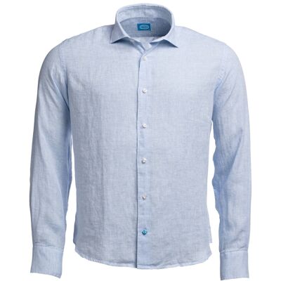 Chemise en lin FIJI bleu clair