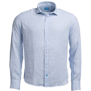 Chemise en lin FIJI bleu clair 1