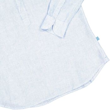 Chemise popover en lin MAMANUCA bleu clair 3