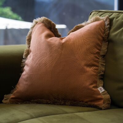 Namib Burnt Orange Fringe Cushion Cover