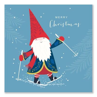 Gonk / Nisse Skiing Christmas Card