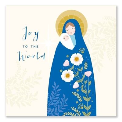Tarjeta de Navidad de María y el Niño Jesús Alegría para el mundo