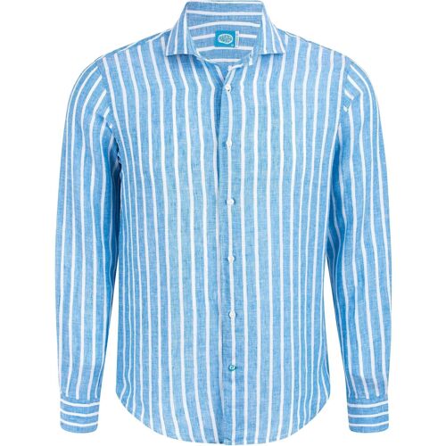 Linen Stripes Shirt AMALFI blue