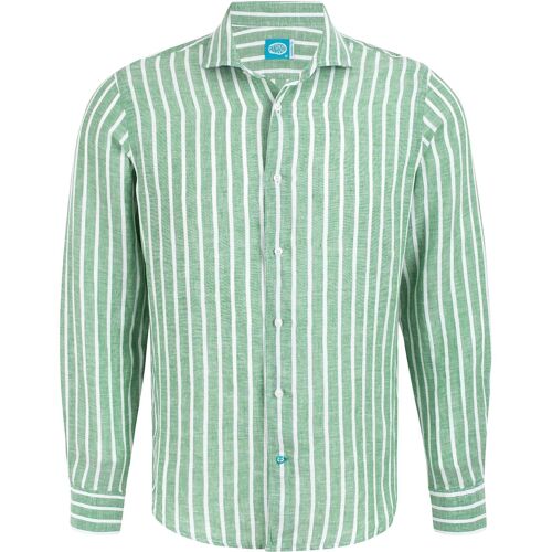 Linen Stripes Shirt AMALFI green