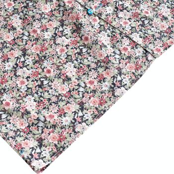 Chemise hawaïenne fleurie Aloha ELBA marine rose 3