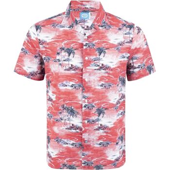 Chemise Hawaïenne Aloha KALAPAKI rouge 1