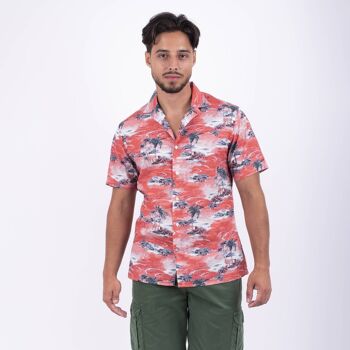 Chemise Hawaïenne Aloha KALAPAKI rouge 2