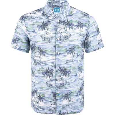 Camicia Hawaiana Aloha KALAPAKI blu