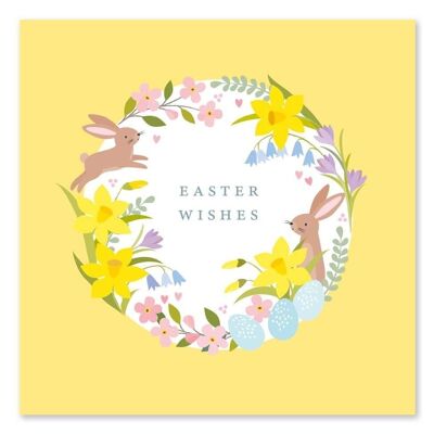 Tarjeta de Pascua / Bonita corona de primavera